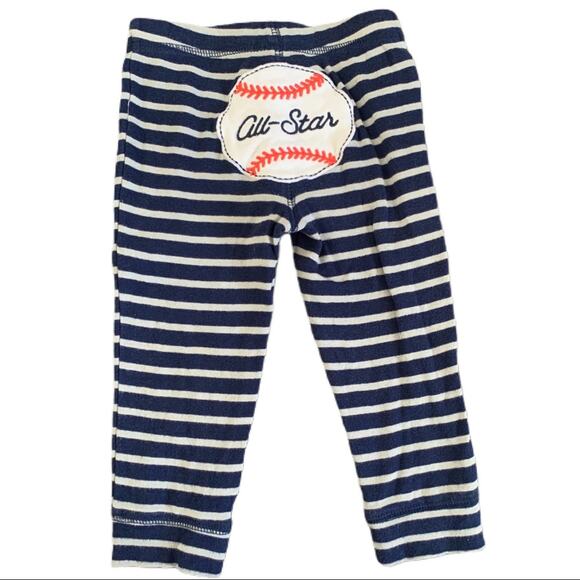 Carter’s Striped Baseball Pajama Play Pants - Picture 1 of 3